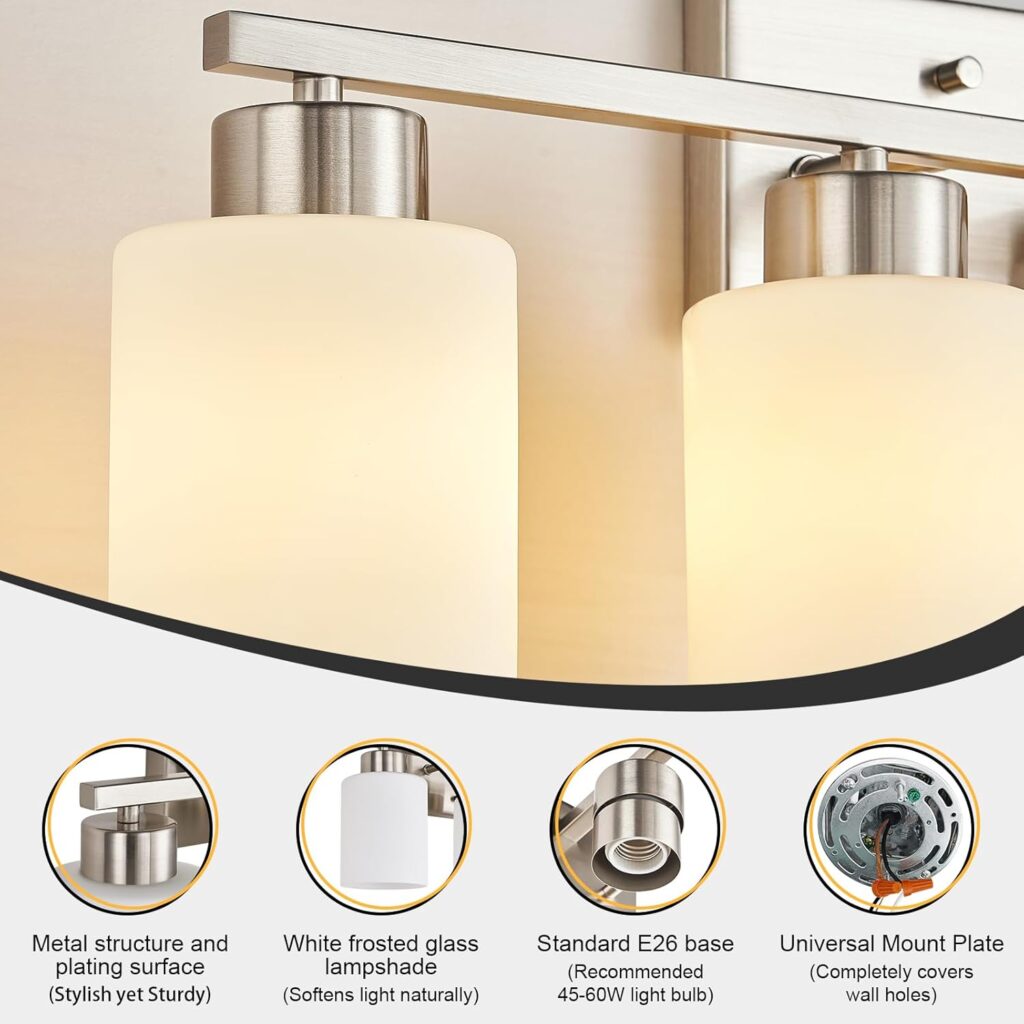 Bathroom Light Fixtures Modern Frosted Glass Design 5
