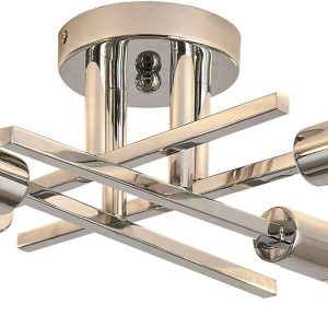 Chrome Metal Modern Ceiling Light Fixture