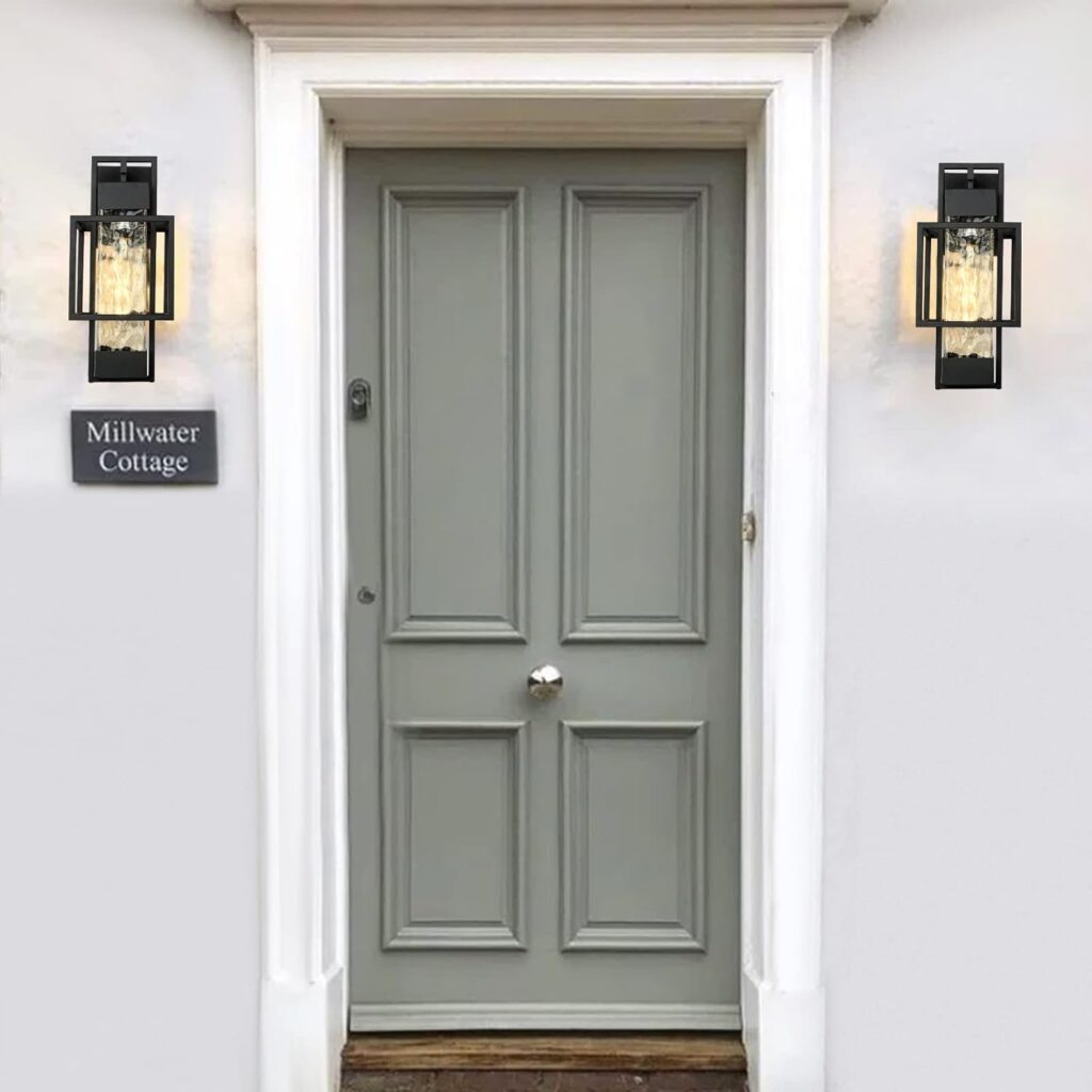Clear Glass Shade Modern Wall Sconce Fixture doorway