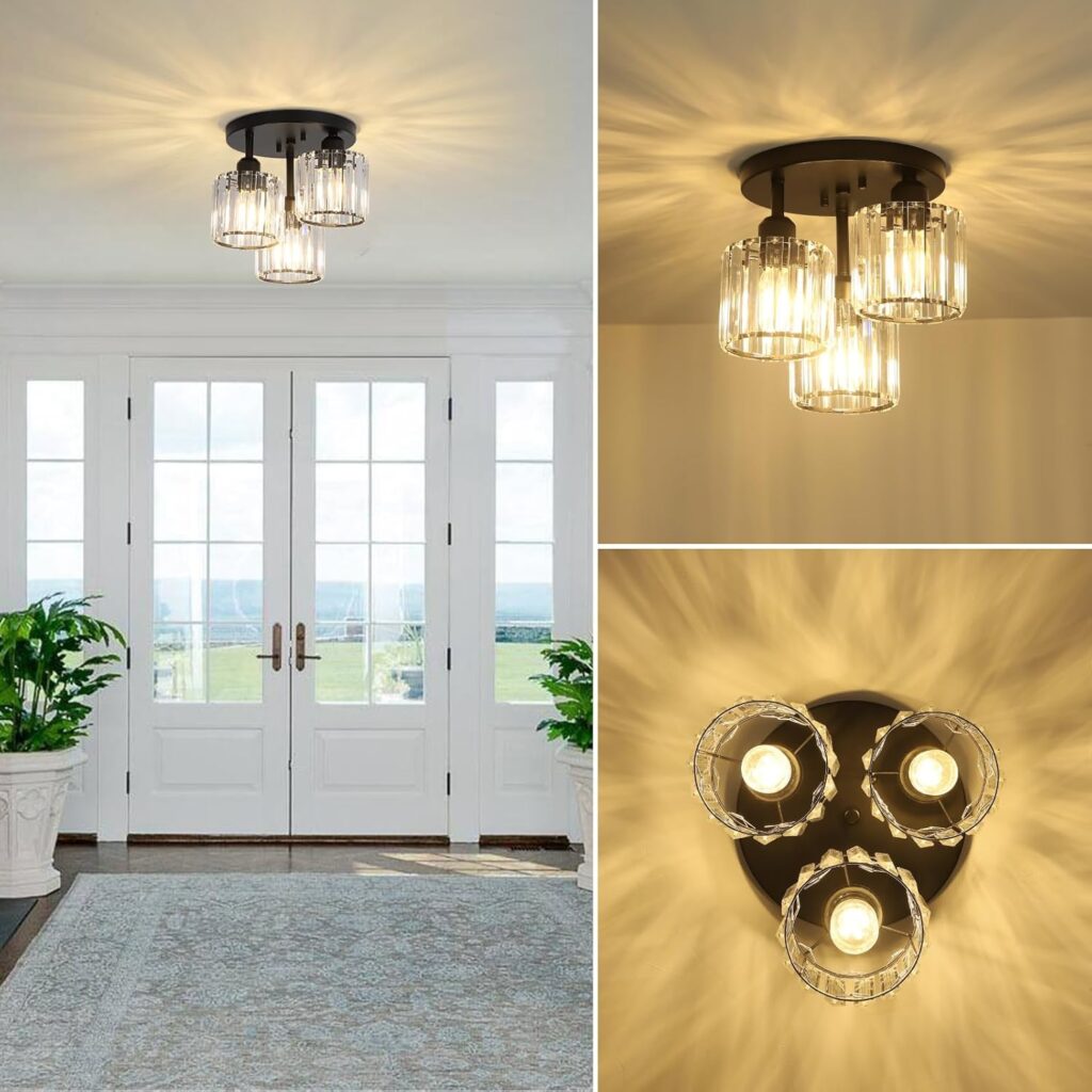 Crystal Ceiling Light Sophisticated Hallway Fixture 3