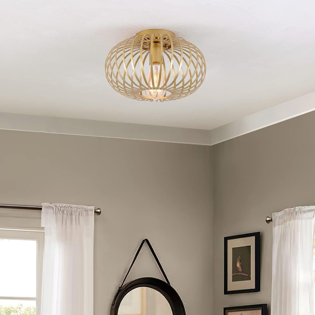 Flush Mount Light Modern Gold Fixture 2