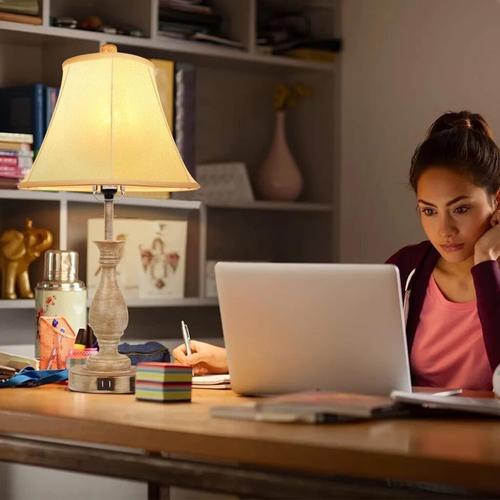 Functional Bedside Desk Lamp for Nightstands and Desks for study