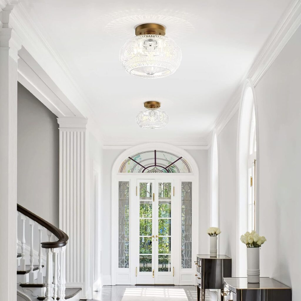 Hallway Light Fixture Gold Globe Design 1