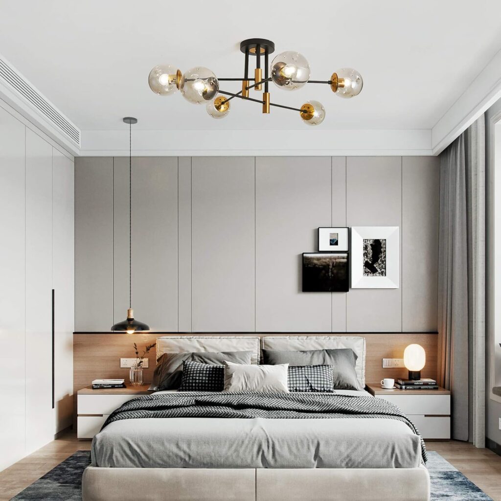 Modern Ceiling Light with Sleek Sophisticated Style bedroom