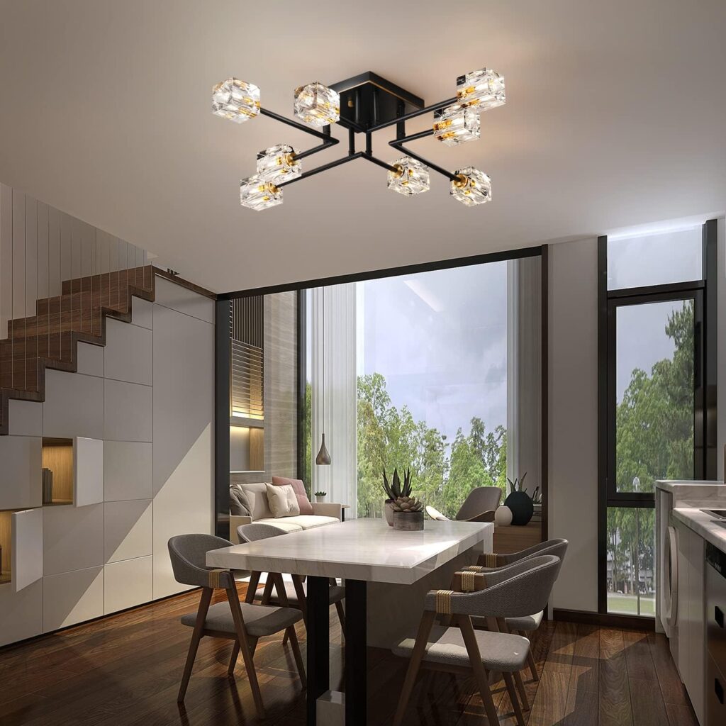 Semi Flush Mount Elegant Ceiling Light Fixture dining area