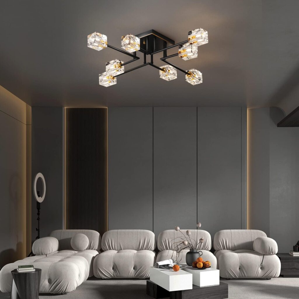 Semi Flush Mount Elegant Ceiling Light Fixture living room