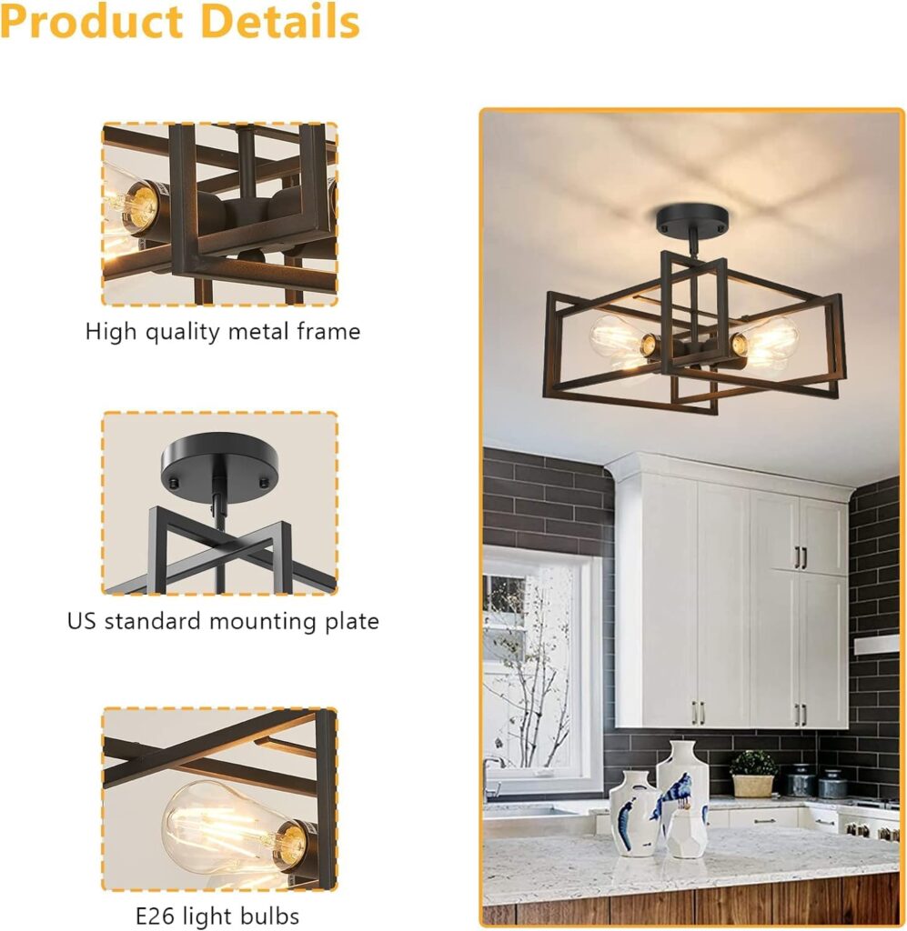 Semi Flush Mount Stylish Ceiling Fixture 2
