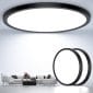 Ultra Thin Ceiling Light Round Lamp black 2pcs 12inch