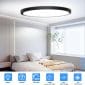 Ultra Thin Ceiling Light Round Lamp black 2pcs 12inch bedroom