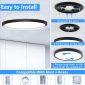 Ultra Thin Ceiling Light Round Lamp black 2pcs 12inch installation