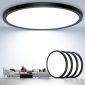 Ultra Thin Ceiling Light Round Lamp black 4pcs 12inch