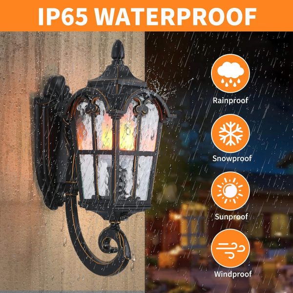 Wall Light Fixtures Black Roman with Dusk to Dawn Sensor waterproof